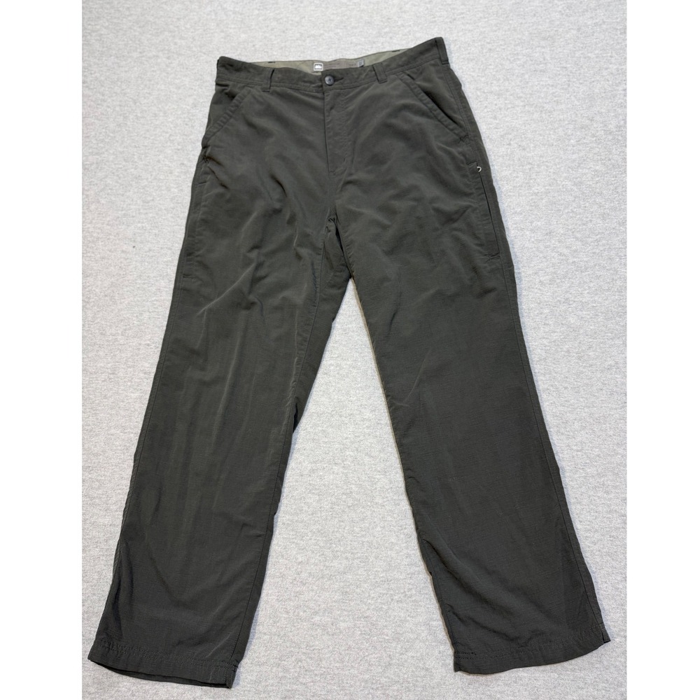 REI Sahara Mens 34x30 Charcoal Gray Soft Nylon Hiking Pants UPF 50+ Lightweight
